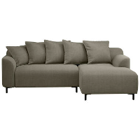 Bank Elsa met chaise longue rechts   stof Eden   mokka   Leen Bakker
