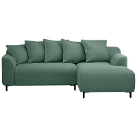 Bank Elsa met chaise longue rechts   stof Eden   saliegroen   Leen Bakker