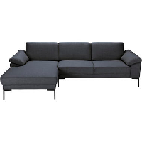 Bank Tom met chaise longue rechts   Basel   antraciet   Leen Bakker