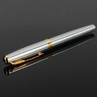 Baoer 388 Silver Exquisite Stainless M Nib Fountain Pen