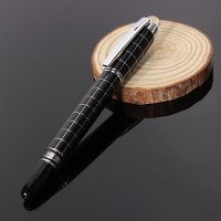 Baoer 79 Cross Line Silver Checkered Fountain Pen