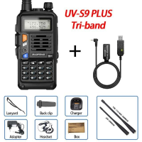 BaoFeng UV S9 Plus Walkie Talkie Tri Band 10W Krachtige 10W CB Radio Transceiver VHF UHF 10W 10km Lange afstand tot uv 5