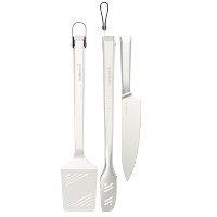 Barbecook Premium set met spatel, chef mes en tang grillbestek