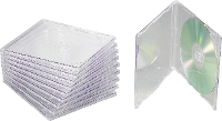 Basetech CD hoes slim 1 CD/DVD/Blu Ray Kunststof Transparant 10 stuks BT CBS10
