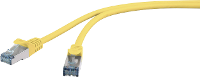 Basetech BT 1715443 RJ45 Netwerk Aansluitkabel CAT 6A S/FTP 0.5 M Geel Snagless, Vlambestendig