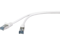 Basetech BT 1715447 RJ45 Netwerk Aansluitkabel CAT 6A S/FTP 0.25 M Wit Snagless, Vlambestendig