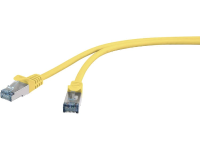 Basetech BT 1715469 RJ45 Netwerk Aansluitkabel CAT 6A S/FTP 1 m Geel Snagless, Vlambestendig