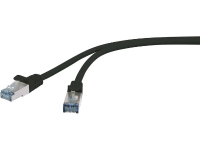 Basetech BT 1715480 RJ45 Netwerk Aansluitkabel CAT 6A S/FTP 0.5 M Zwart Snagless, Vlambestendig