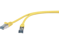 Basetech BT 1715496 RJ45 Netwerk Aansluitkabel CAT 6A S/FTP 3 m Geel Snagless, Vlambestendig
