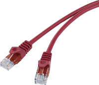 Basetech BT 1717510 RJ45 Netwerk Aansluitkabel CAT 5e U/UTP 0.25 M Rood Snagless