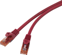 Basetech BT 1719371 RJ45 Netwerk Aansluitkabel CAT 6 U/UTP 0.25 M Rood Snagless, Halogeenvrij