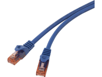 Basetech BT 1719408 RJ45 Netwerk Aansluitkabel CAT 6 U/UTP 0.5 M Blauw Snagless, Halogeenvrij