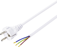 Basetech BT 2300326 Stroom Aansluitkabel Wit 1.50 M