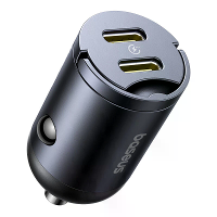 Baseus 30W 2 poorts USB PD autoladeradapter USB C+USB C PD QC SCP FCP AFC snel opladen voor iPhone 16 16 Pro 15 14 13 Pr