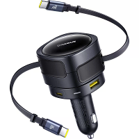 Baseus Auto oplader Dubbele Inklapbare Kabel PD QC SCP AFC PPS Snelladen 180° Draaien Voor Tablet Voor iPhone Voor Samsu
