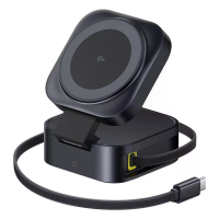 Baseus BS W540 15W Magnetische Draadloze Oplader Snelle Draadloze Oplaad Dock met 67W Telescoop Kabel voor Smartphones v