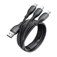 Baseus Fast Speed Series 3.5A USB A naar Micro/iP/USB C Kabel Snelle Oplaadgegevensoverdracht Verzilverd Koperen Kern 0.