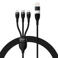 Baseus Flash Series II 100W USB A/Type C naar Micro/iP/Type C kabel PD QC snelladen gegevensoverdracht Vertind koperen k