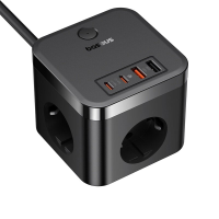 Baseus KrachtCombo Cube Stekkerdoos 30W 7 Port USB Charger 3AC+2USB A+2USB C Fast Charging Desktop Charging Station EU s