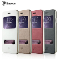 Baseus Mile Pu Leather Flip Smart Back Cover Window Case For Apple Iphone 6 6s 6plus 6s Plus