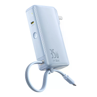 Baseus Nomos NT11 35W 36.5Wh 10000mAh LED display powerbank met geïntegreerde Type C kabel. Dual mode externe batterijvo