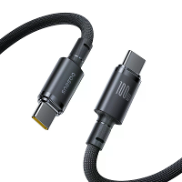 Baseus PD100W Type C naar Type C Kabel PD3.0 Snelladen Gegevensoverdracht verzilverde koperen kernlijn 1M/2M Lang voor i