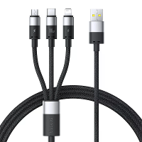 Baseus Sterrensnelheidserie 100W USB A naar Type C/Micro/iP kabel Snelladen Gegevensoverdracht Koperkernlijn 1,5M Lang v