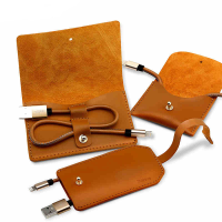 Baseus Vina Series Wire Sync Cow Leather Sorting Bag 20cm Data Charging Cable For Iphone 7 6/6s Plus