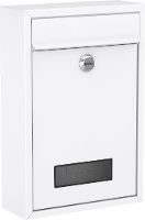 Basi 2170 1300 BK 100M Brievenbus Staal Wit (mat) Sleutelslot