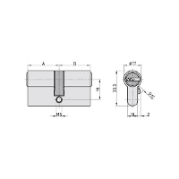 Basi VB5001 0005 0020 Dubbele profielcilinder 30 / 35mm