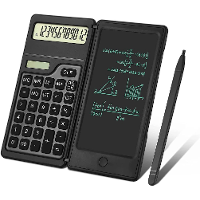 Basisrekenmachine Notitieblok met 6 Inch LCD schrijftablet Draagbare Opvouwbare Wetenschappelijke Rekenmachine Stil Zonn