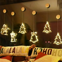 Batterij aangedreven Kerstfestivalfeest Raamsucker LED gedecoreerde licht Indoor Home Lamp Kerstversieringen Clearance K