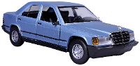 Bburago Mercedes 190E 1987, blau 1:24 Auto