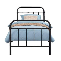Bed Anne   mat antraciet   90x200 cm   Leen Bakker
