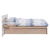 Bed Parijs   wit/eiken   90x141x205 cm   Leen Bakker