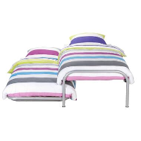 Bed Pascal (incl. Onderschuifbed)   aluminiumkleur   90x200 cm   Leen Bakker