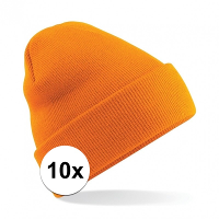 10X Basic schaatsmuts oranje