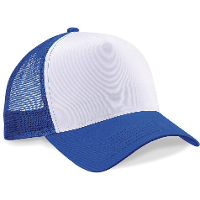 Beechfield Baseballcap   blauw/wit   truckers pet   volwassenen   verstelbaar