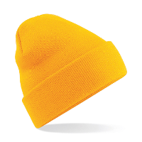 Beechfield Beanie Wintermuts   100% soft Acryl   goud geel   Super soft   Brede omslag band   dames/