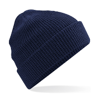 Beanie Wintermuts   wafelstructuur   navy blauw   heren   100% katoen   herenmuts