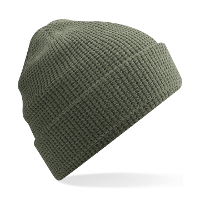 Beanie Wintermuts   wafelstructuur   olijf groen   dames   100% katoen   damesmuts