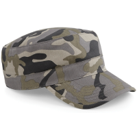 Beechfield grijze camouflage pet   volwassenen   100% katoen   verstelbare band   klipsluiting