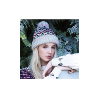 Beechfield wintermuts Blizzard   voor dames   Polyester   met Pompon   lichte kleuren mix met grijs
