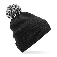 Beechfield Wintermuts met gekleurde Pompon   zwart   100% polyester   volwassenen