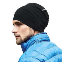 Beechfield Wintermuts Oslo   zwart/wit   volwassenen   Katoen/elasthan   gebreid