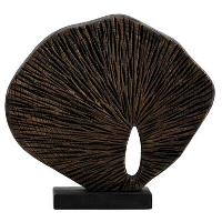 Beeld Jules   zwart/goud   hout   26x28x6 cm   Leen Bakker