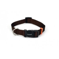 Beeztees Nylon Halsband Uni Donkerbruin voor de hond 20 30 cm