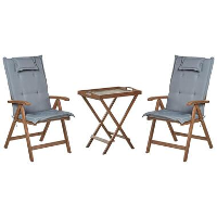 AMANTEA   Bistroset   Donkerhout/Grijs   Acaciahout