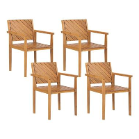 BARATTI   Tuinstoelen set van 4   Lichtbruin   Acaciahout
