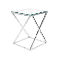 Beliani Bijzettafel BEVERLY   Zilver glas